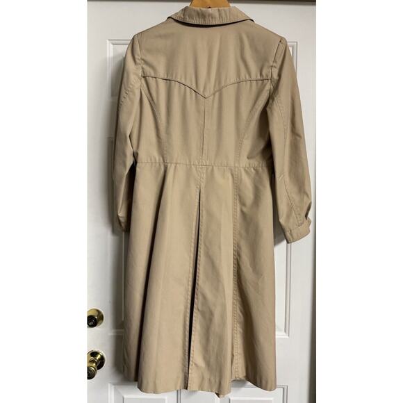 VNTG Made in Korean Feminine Tan Trench Coat 70s 80s Styling Small Spring Retro - Picture 4 of 5